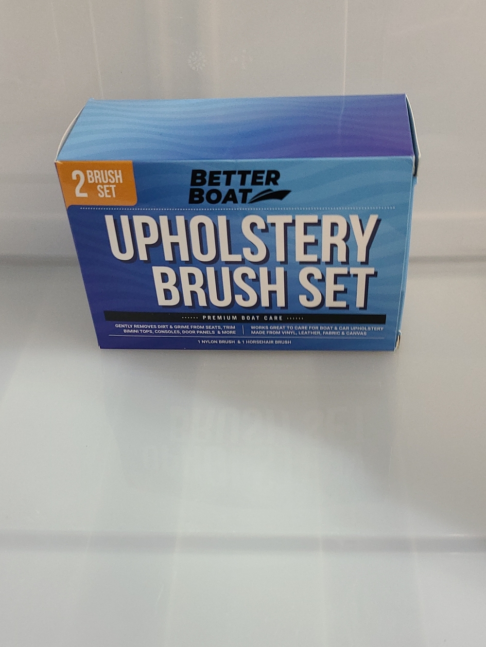 BETTER BOAT UPHOLSTERY BRUSH SET- 1 NYLON & 1 GENUINE HORSEHAIR- NEW